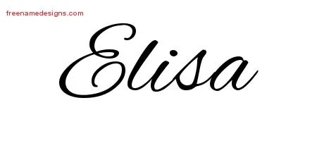 Cursive Name Tattoo Designs Elisa Download Free - Free Name Designs 200_x_450_jpg