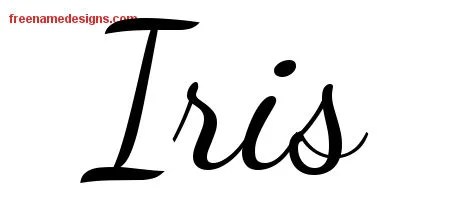 Lively Script Name Tattoo Designs Iris Free Printout - Free Name Designs 200_x_450_jpg