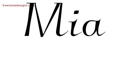 Elegant Name Tattoo Designs Mia Free Graphic - Free Name Designs