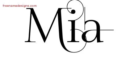 Decorated Name Tattoo Designs Mia Free - Free Name Designs 200_x_450_jpg