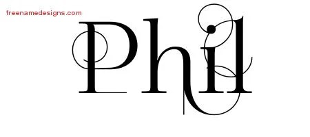 Decorated Name Tattoo Designs Phil Free Lettering - Free Name Designs 200_x_450_jpg