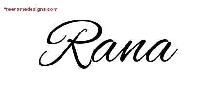 Cursive Name Tattoo Designs Rana Download Free - Free Name Designs