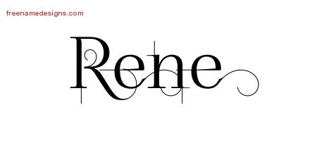 Decorated Name Tattoo Designs Rene Free Lettering - Free Name Designs 200_x_450_jpg