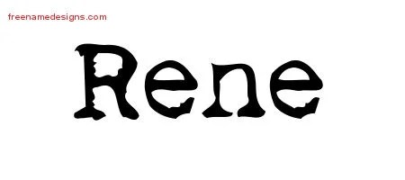 Vintage Writer Name Tattoo Designs Rene Free Lettering - Free Name Designs 200_x_450_jpg
