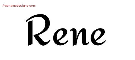 Calligraphic Stylish Name Tattoo Designs Rene Download Free - Free Name Designs 200_x_450_jpg