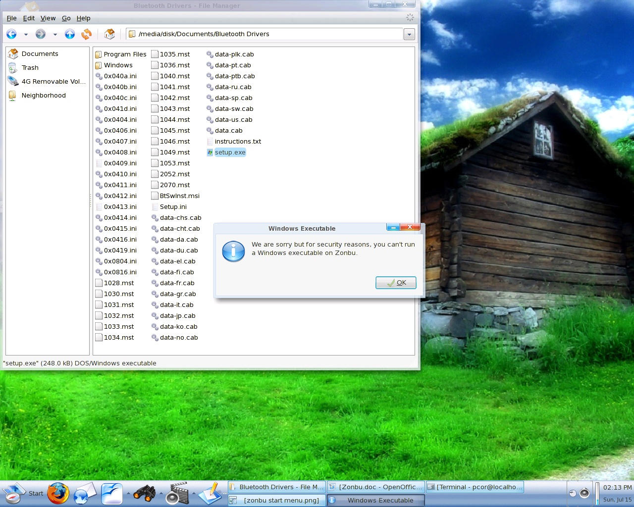 It's called the system monitor instead. Zonbu GNU/Linux computer