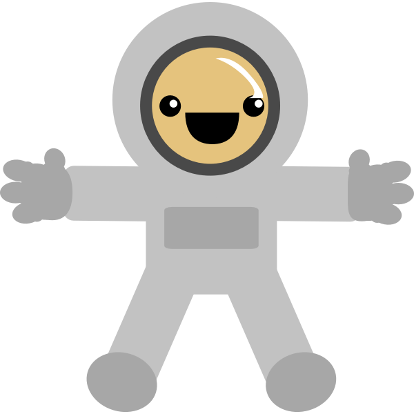 Technology science icon concept isolated premium vector. Cartoon Astronaut Free Svg