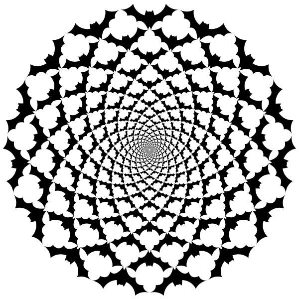 Starting from the center, twist the fabric into a spiral. Geometric Bat Silhouette Frame Large Vortex Free Svg