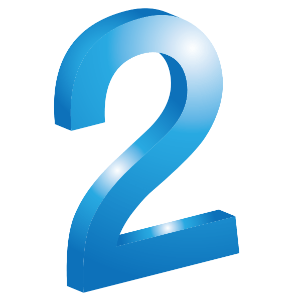 > svg > dxf > fcm > ai. 3d Number 2 Vector Drawing Free Svg