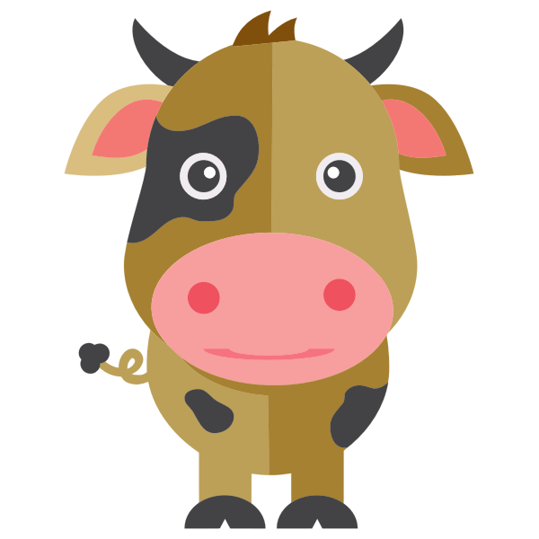 Fully customizable and scalable vector graphic for a cutting project. Cute Cartoon Cow Free Svg