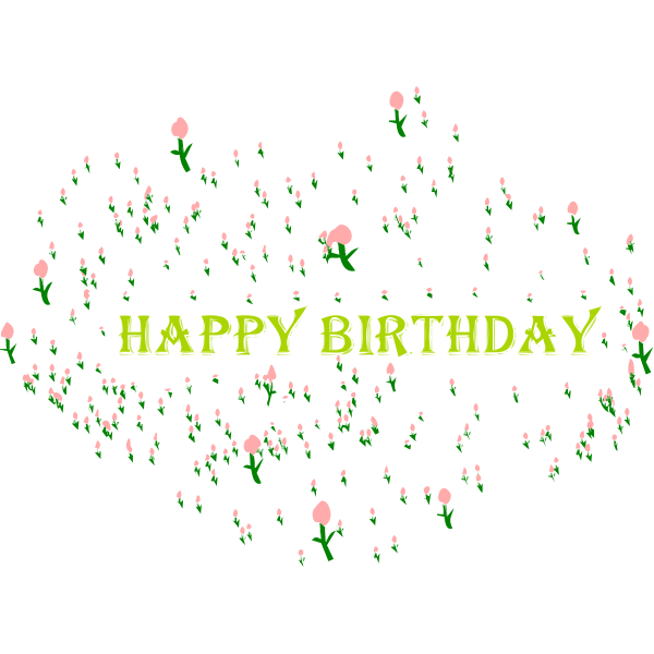 Green Birthday Text Effect Line Abstract Calligraphy