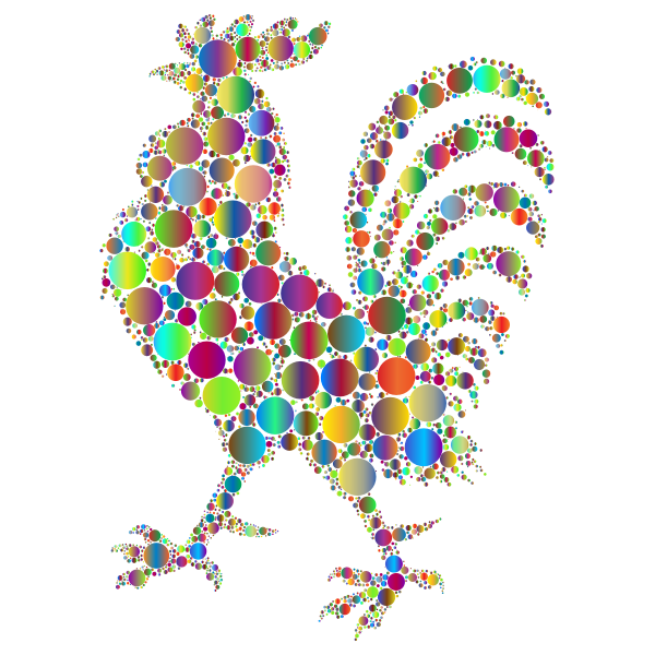 Cute and unique designs original svg file, free for commercial use as a finished. Prismatic Rooster Circles 3 Free Svg