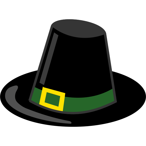 Fold over tall box with rectangle window. Pilgrim Hat Free Svg