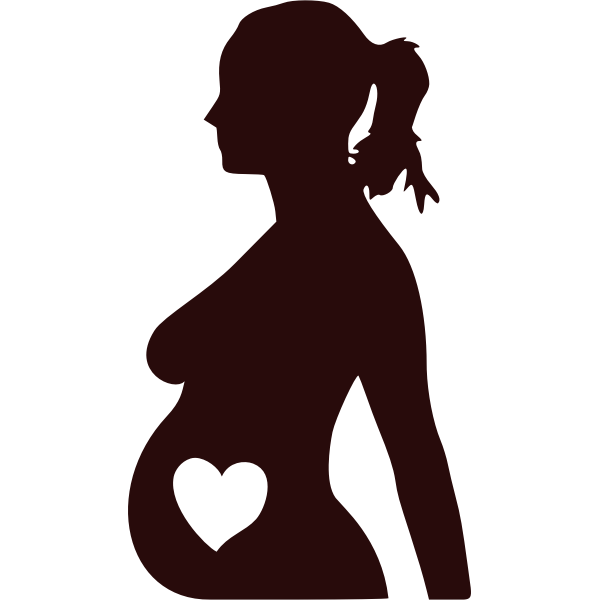 Vector clip art of a pregnant lady. Pregnancy Silhouette Free Svg