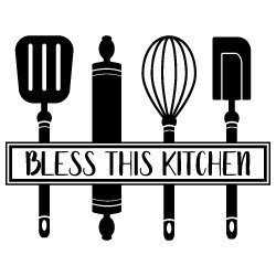Compatible with cameo silhouette, cricut and other major cutting machines! Free Svg Files Svg Png Dxf Eps Bless This Kitchen