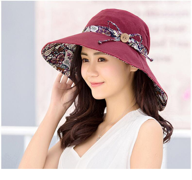 2018 New Brand Women Sun hat Summer Hat Folding Sunscreen Anti-uv big Summer Biking Beach Hat Fashion Sun hat