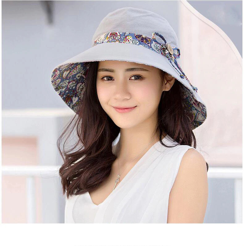 2018 New Brand Women Sun hat Summer Hat Folding Sunscreen Anti-uv big Summer Biking Beach Hat Fashion Sun hat
