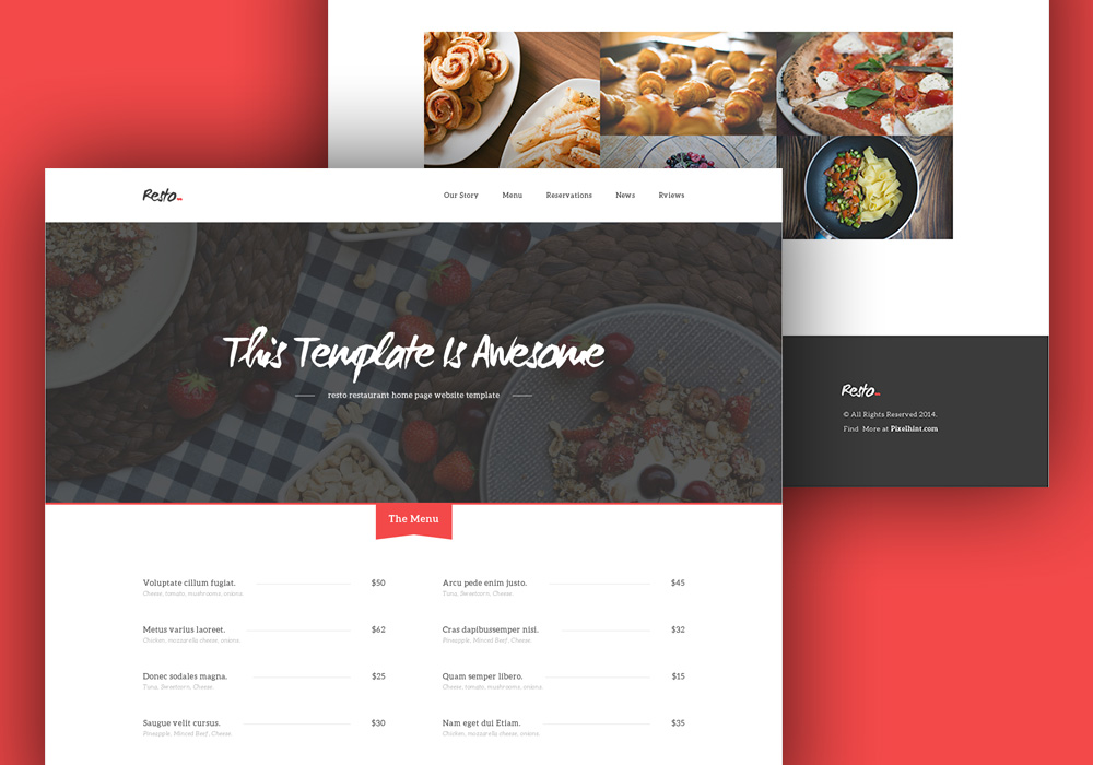 Simple Html Menu Template