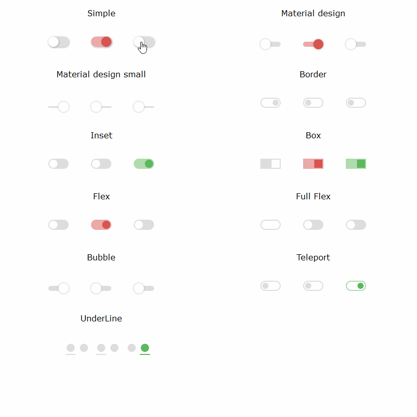 Switches Styles Collection Coding Fribly