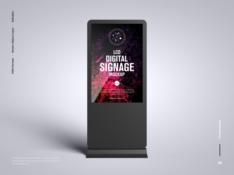 #freepik #psd #poster #mockup #3d Free Lcd Digital Signage Mockup
