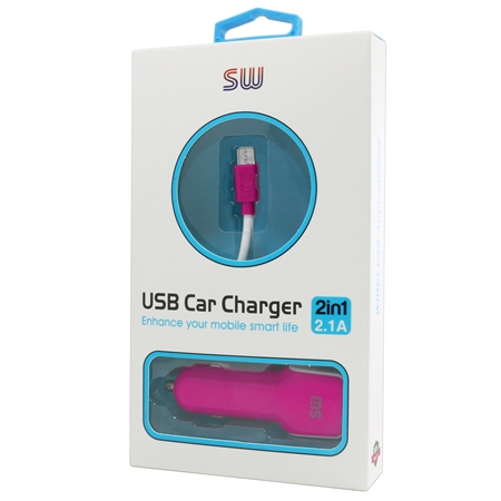 Sw Usb Charger Usb Charger Iphone 2 In 1 Car Pink Fr Wireless