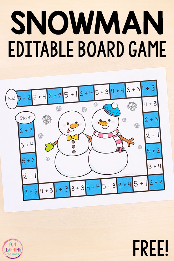 As long as you have a computer, you have access to hundreds of games for free. Editable Snowman Board Game