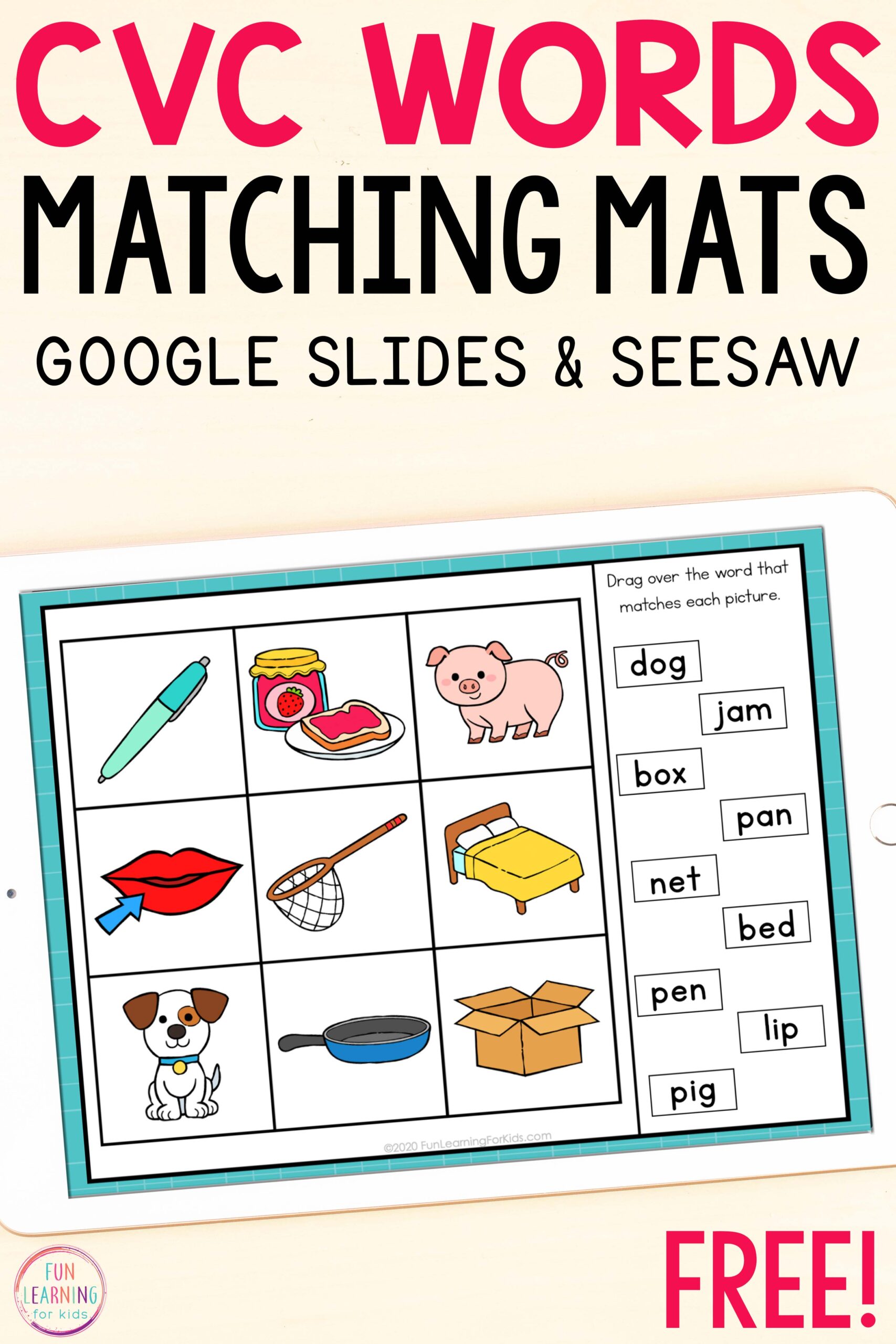 The word match puzzle maker is used to make word matching puzzles. Digital Cvc Words Matching Mats