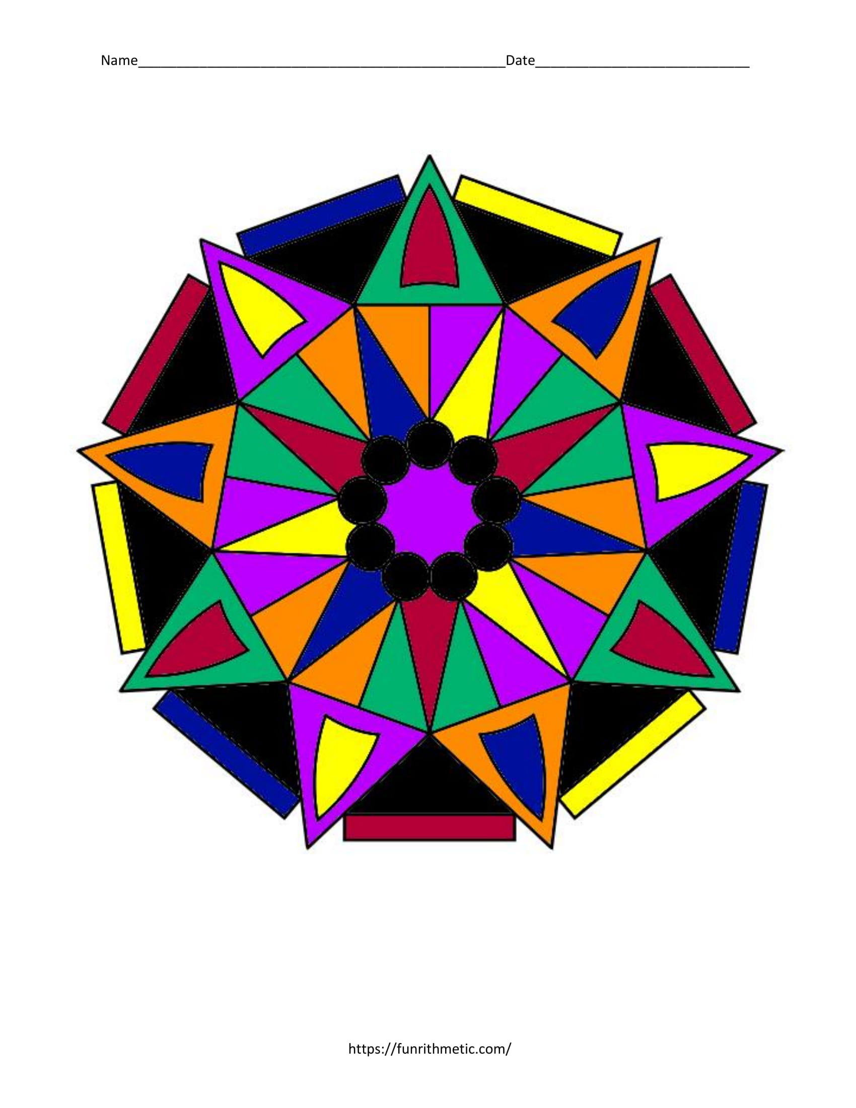 Greatest Common Factor (GCF) Color by Number Funrithmetic