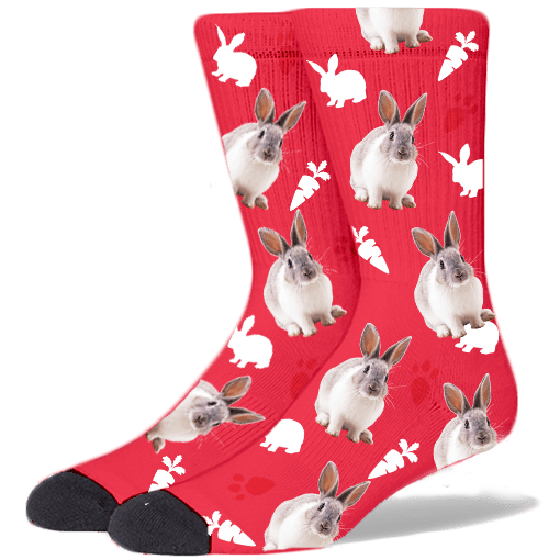 Custom Rabbit Socks Put Your Bunny's Face On Socks The Furbabysocks