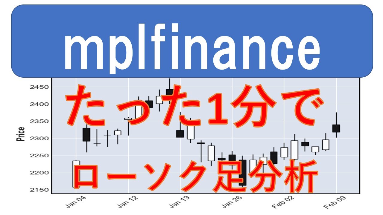 1分で株価分析「mplfinance+Python」でローソク足チャートを最速で描画。初心者向けに解説します