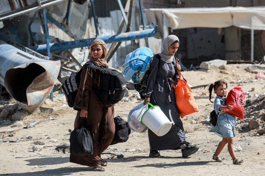 Displaced women in Gaza war