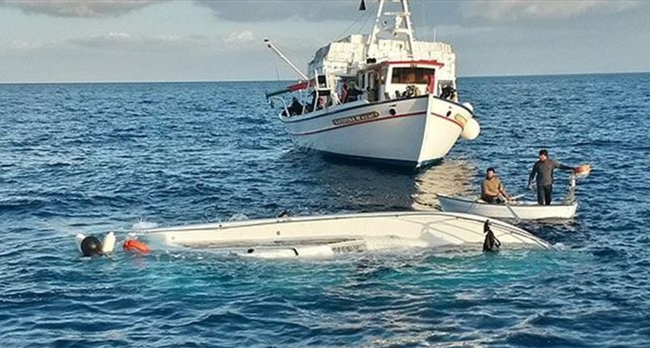Capsized boat