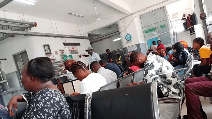 Patients at hospital waiting room