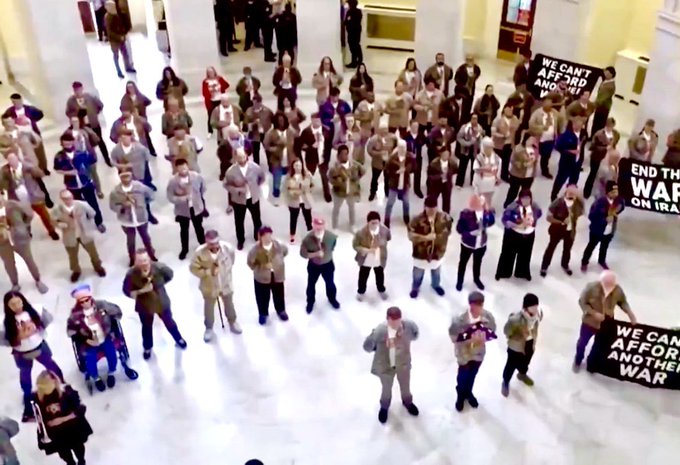 Veterans protesting at Capitol