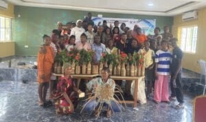 Epe women and youths trained by Lagos State Waterways Authority on water hyacinth recycling