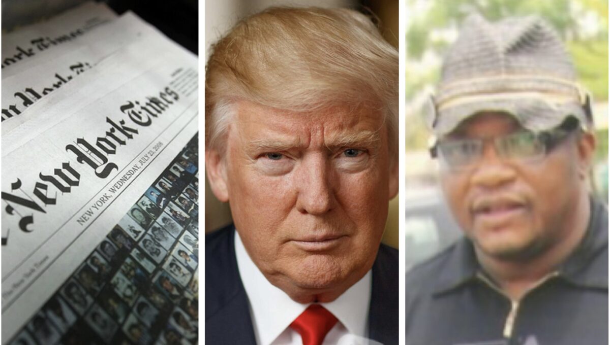 New York Times, Donald Trump and Emeka Umeagbalasi