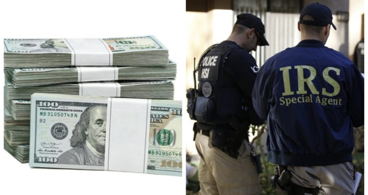 Dollars and IRS agents