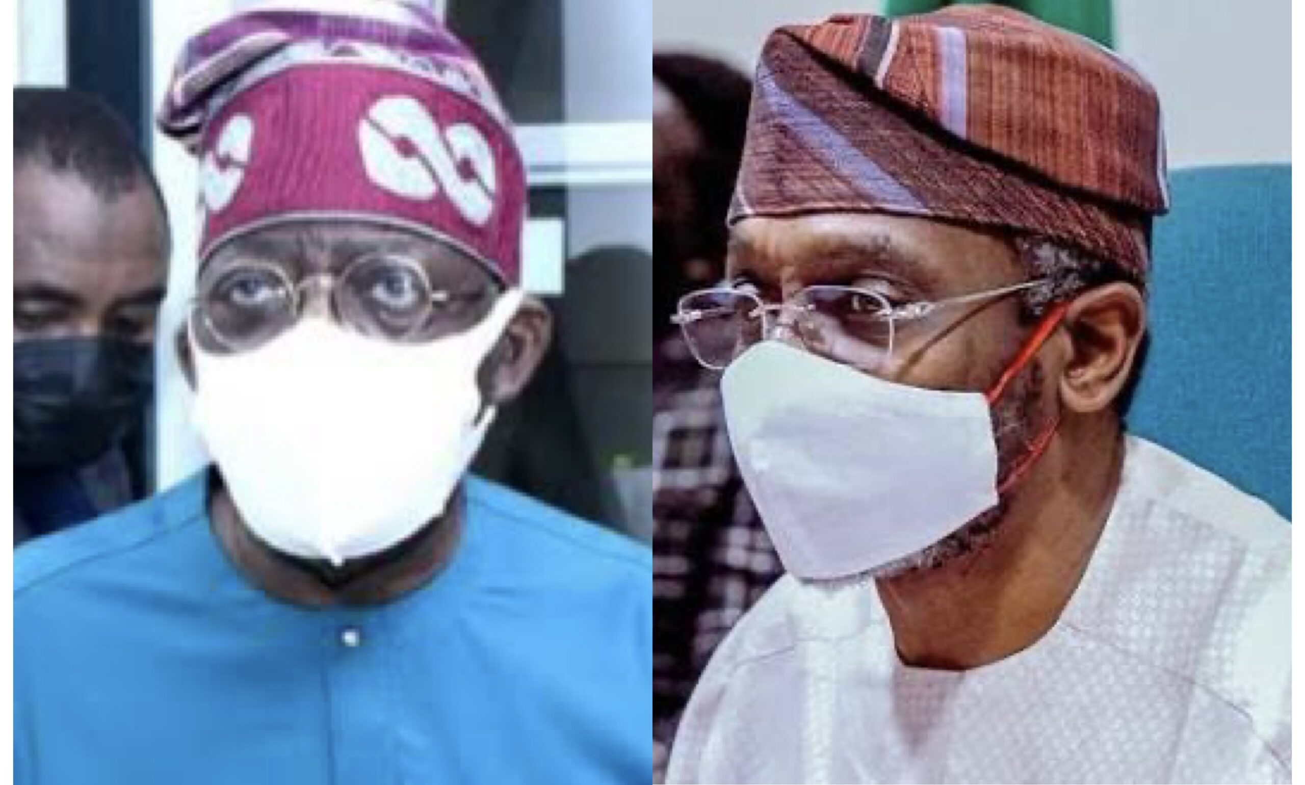 President Bola Tinubu and Tinubu, Gbajabiamila wearing face mask