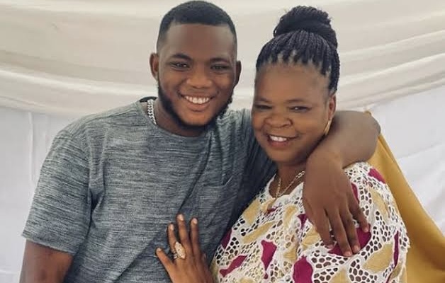 Peju Ogunmola and son