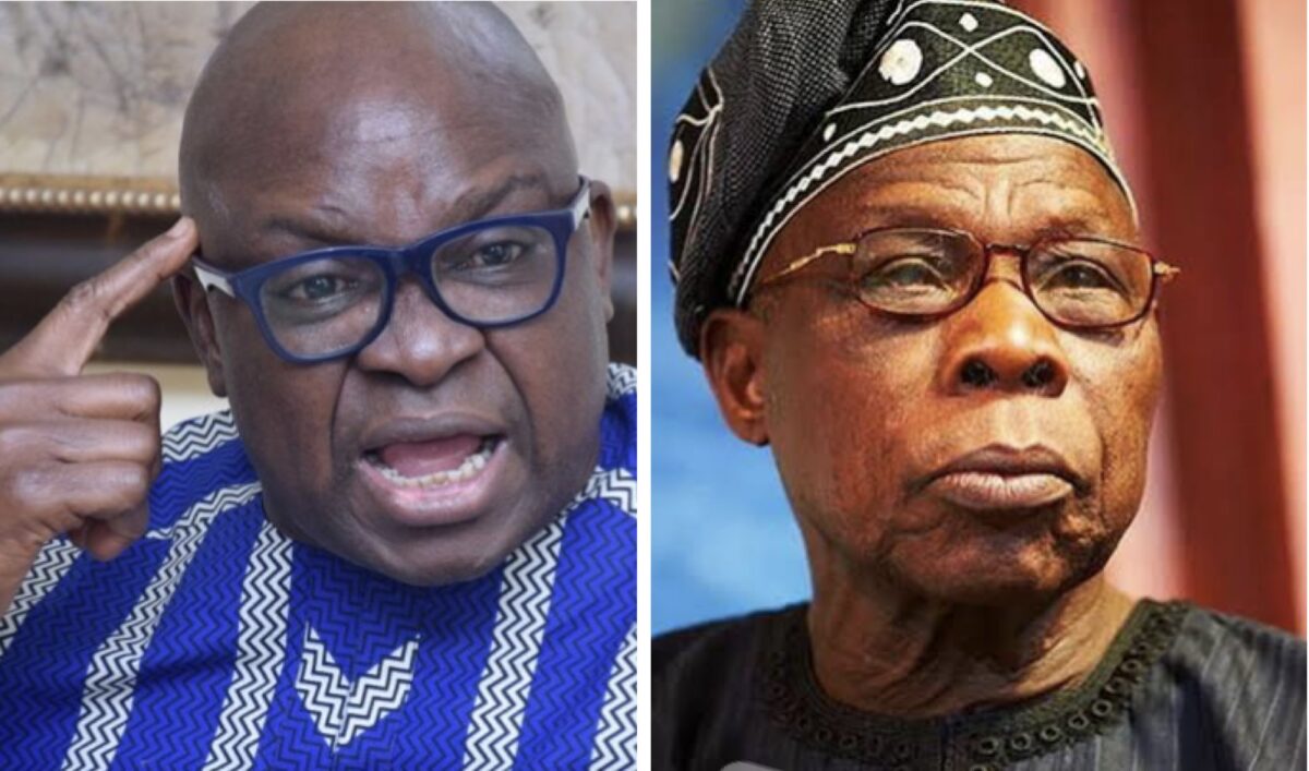 Former Ekiti State Governor, Ayodele Fayose and ex-President Olusegun Obasanjo