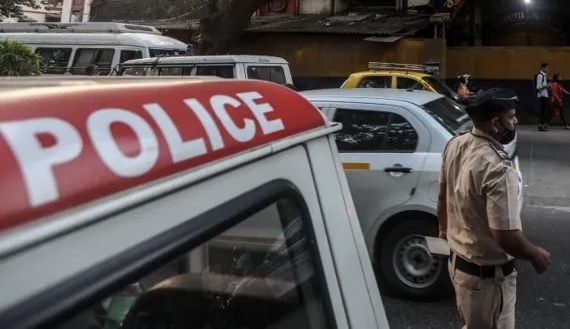 Indian police at the scene