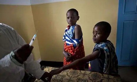 Children getting measles-rubella jabs in Abia