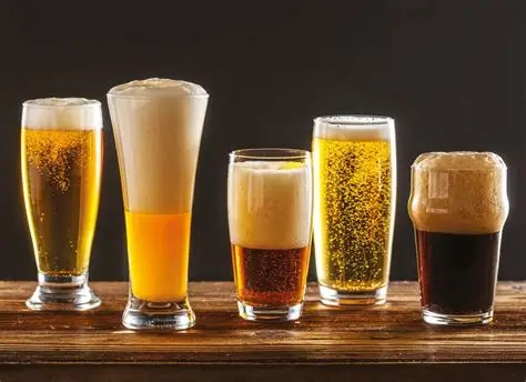 Beer tumblers on countertop in a pub