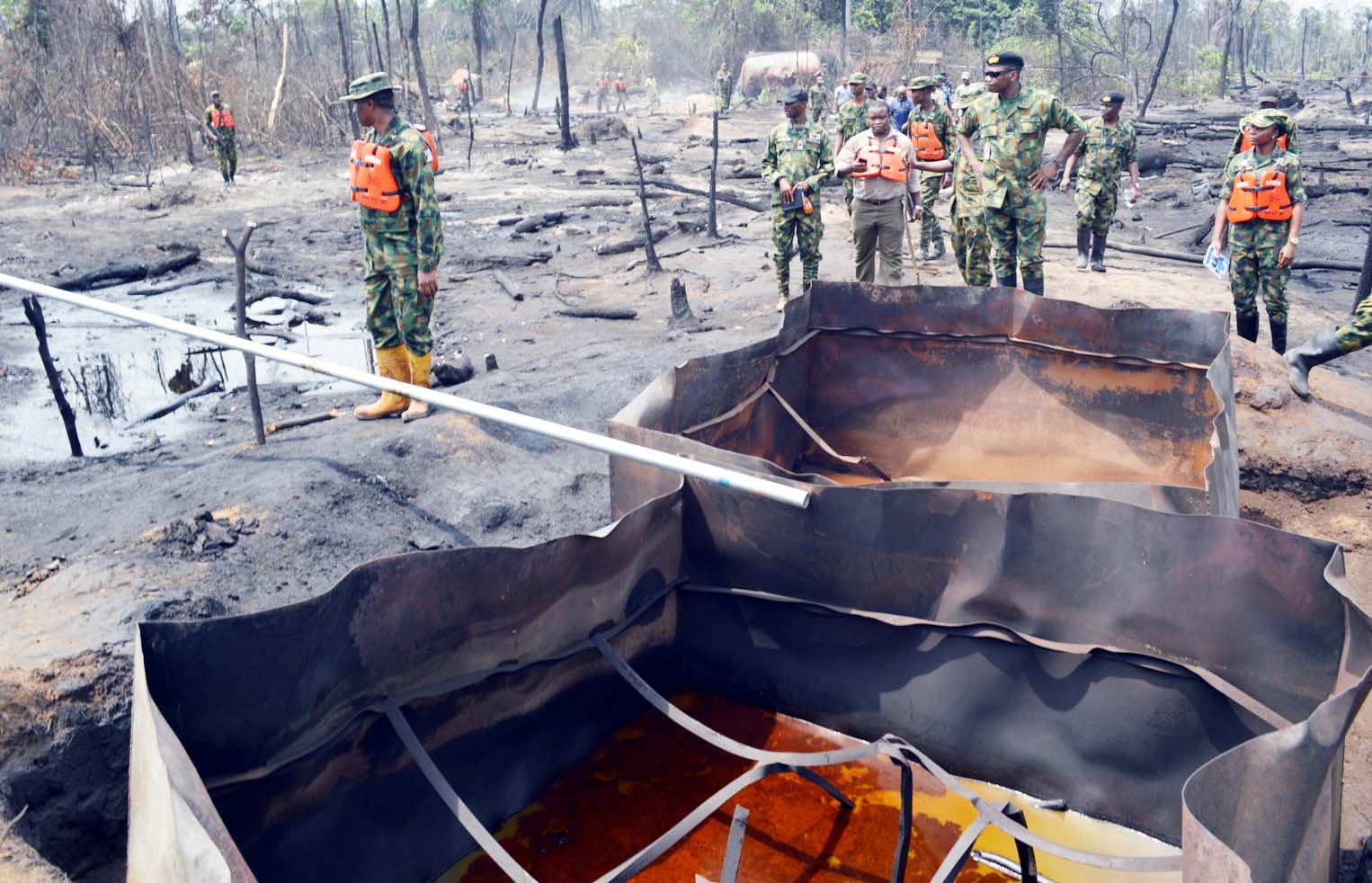 Dismantled illegal refinery