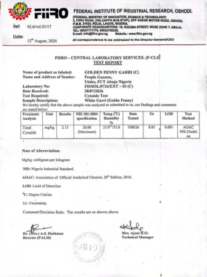 Test Result of Sample C