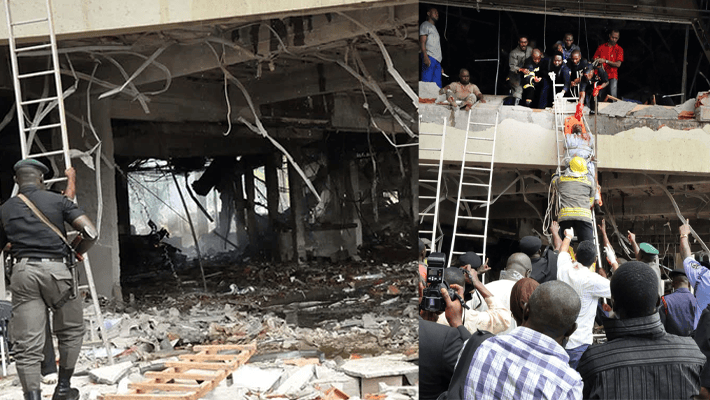 Scenes from the 2011 United Nations building bomb blast