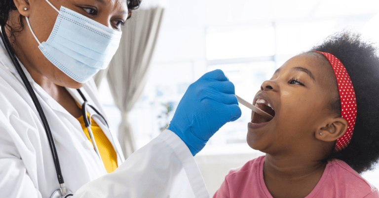 A black child suffering from adenoiditis