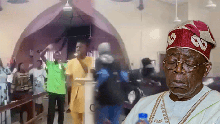 Screenshot of Kwara church attack; Tinubu sleepin
