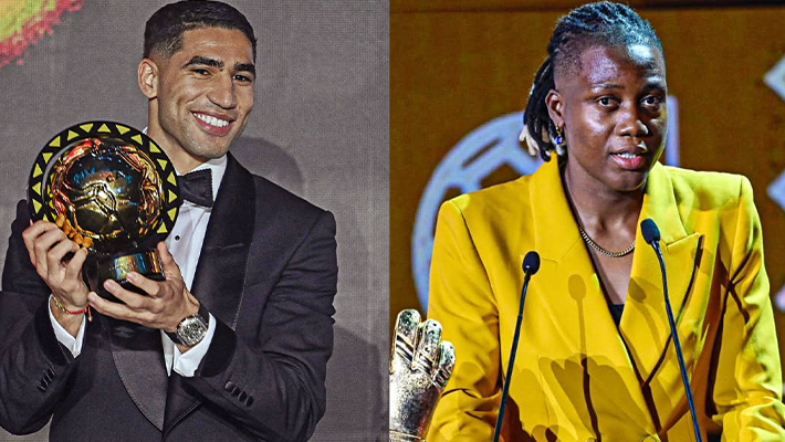 Hakimi (With the award) and Nnadozie (With the award)