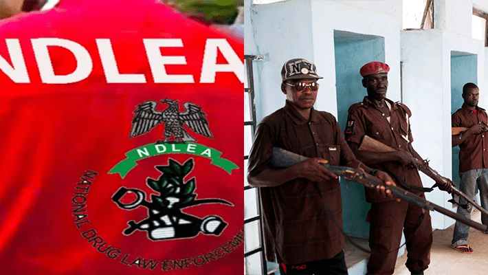 NDLEA operatives and Vigilante Group of Nigeria personnel